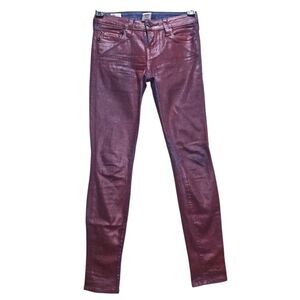 TRUE RELIGION PAINTED BURGUNDY JEANS